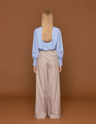pantapalazzo frida riga beige bianco - Frida SRL