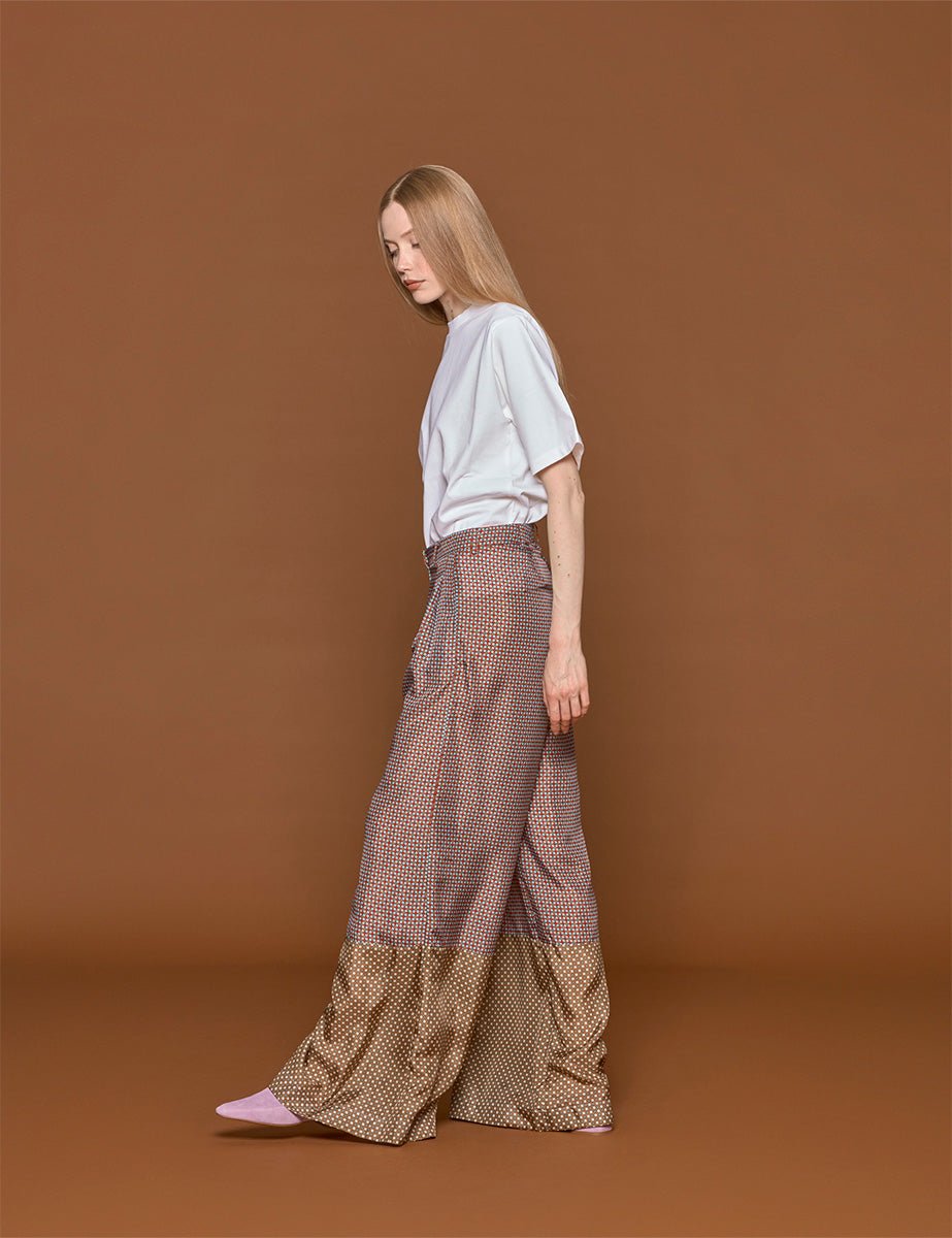 pantapalazzo frida seta multiprinted - jejia - pantalone