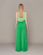 pantapalazzo jacquard etoile paradise verde - forte forte - pantalone