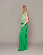 pantapalazzo jacquard etoile paradise verde - forte forte - pantalone