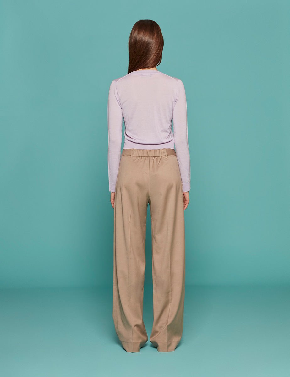 pantapalazzo michiko taupe - mother of pearl - pantalone