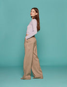 pantapalazzo michiko taupe - mother of pearl - pantalone