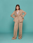 pantapalazzo michiko taupe - mother of pearl - pantalone