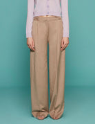 pantapalazzo michiko taupe - mother of pearl - pantalone