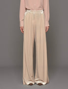 pantapalazzo pinces velluto beige - blufrida - pantalone