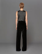 pantapalazzo pinces velluto nero - blufrida - pantalone