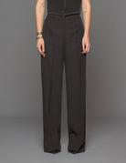 pantapalazzo piping nero - blufrida - pantalone