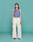 pantapalazzo rayan tasconi cotone bianco - jejia - pantalone