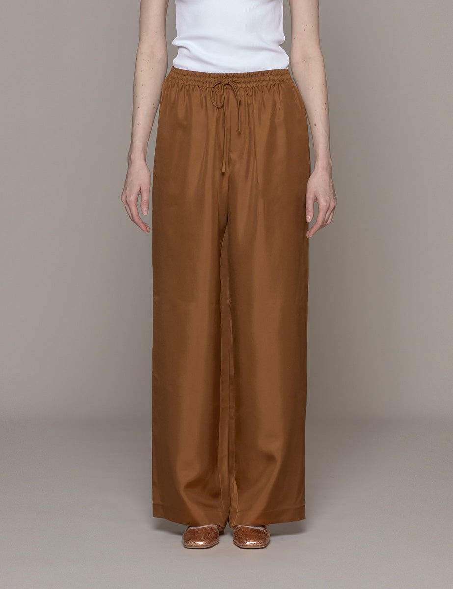 pantapalazzo seta tan - rohe - pantalone