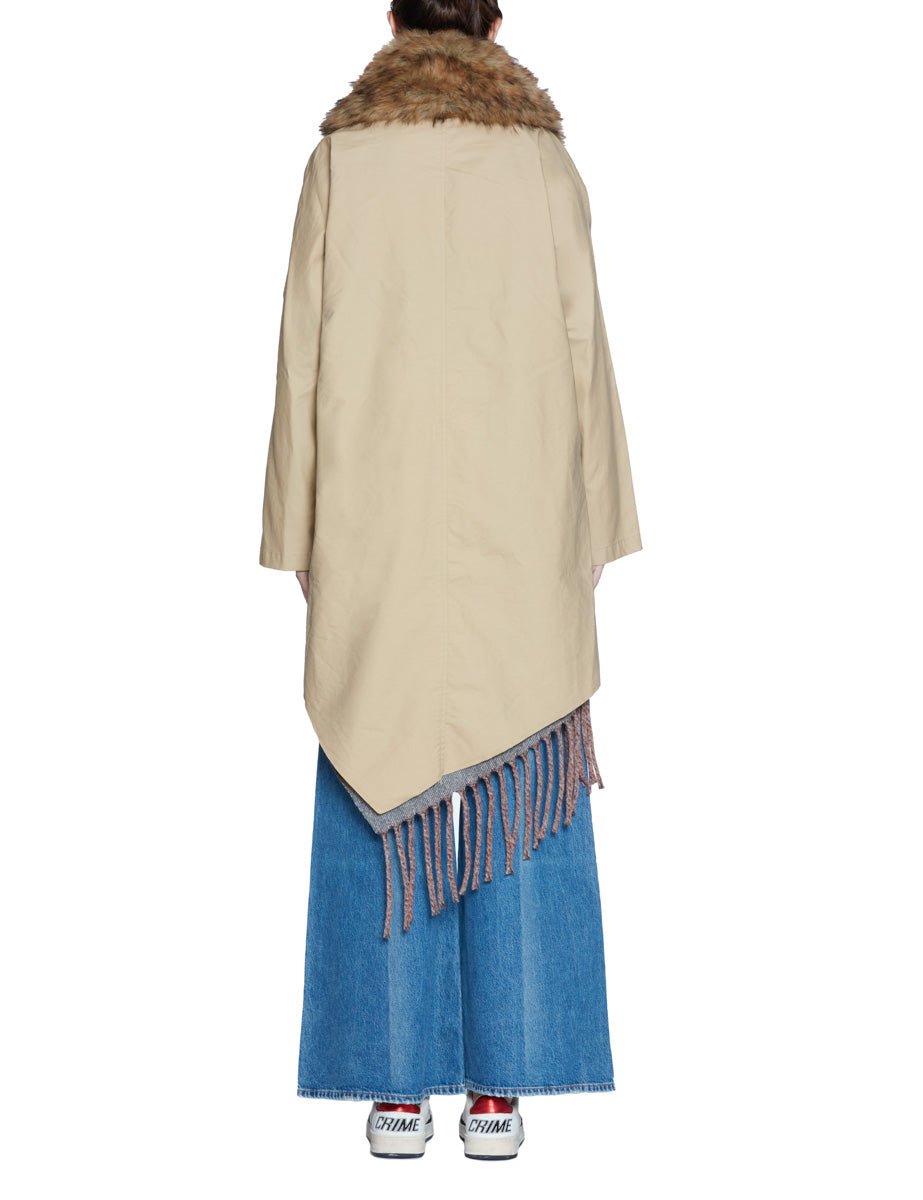 parka accoppiato collo ecofur beige - blufrida - giacca