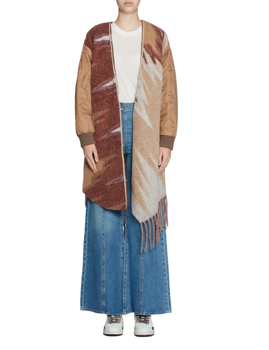 parka accoppiato collo ecofur beige - blufrida - giacca