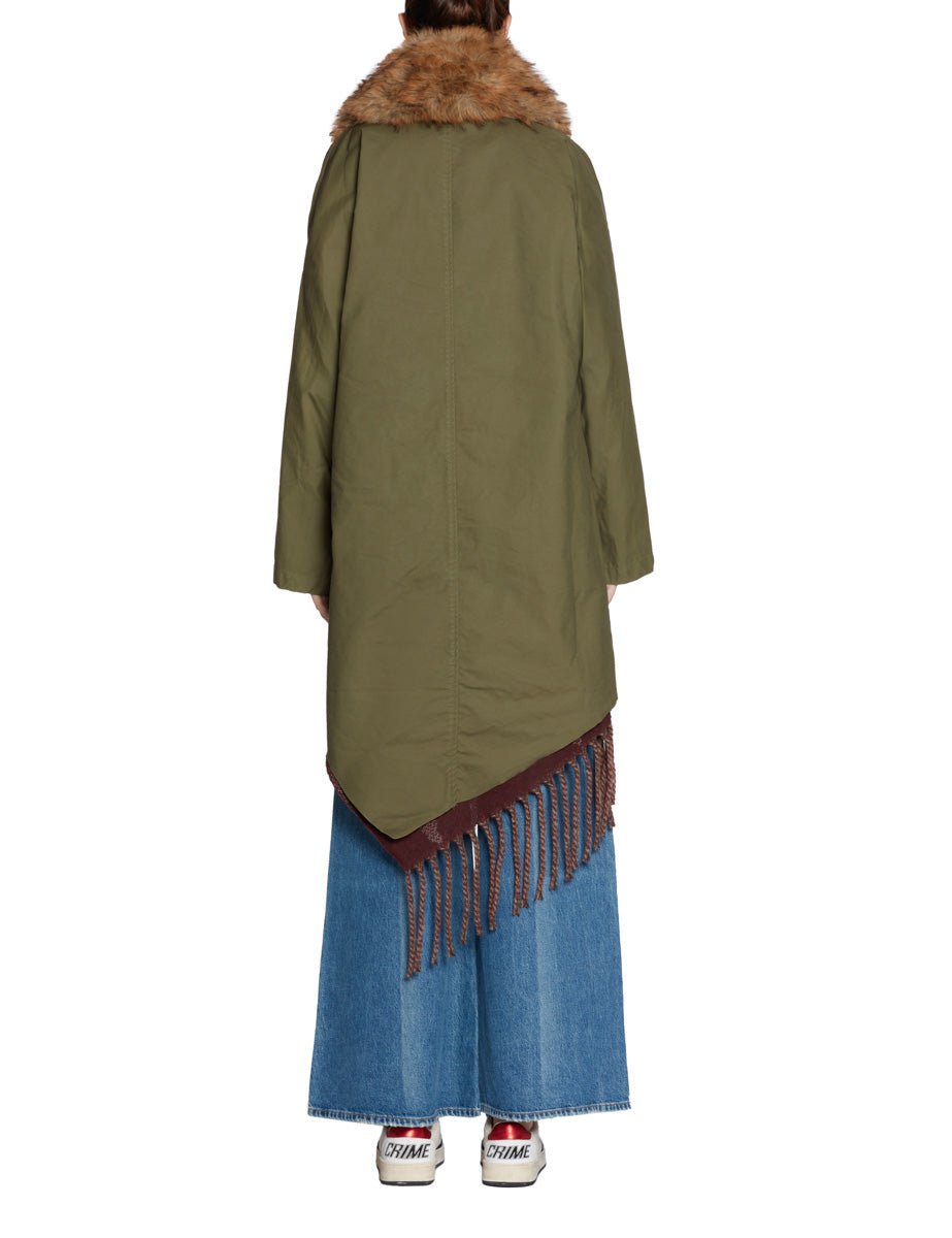 parka accoppiato collo ecofur verde militare - blufrida - giacca