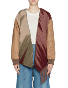 parka corto accoppiato collo ecofur verde militare - blufrida - giacca