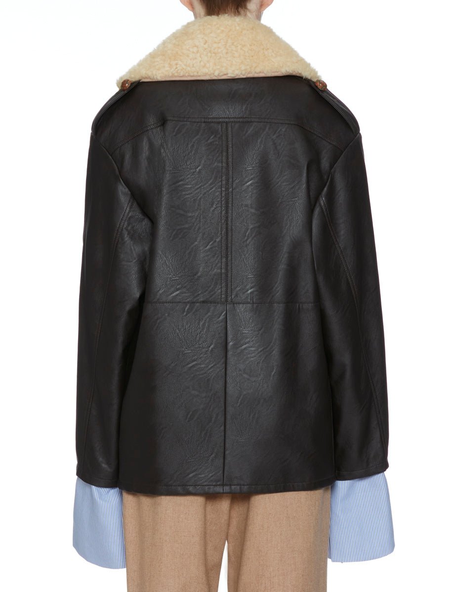 peacoat carlo ecopelle montone moro - jejia - giacca