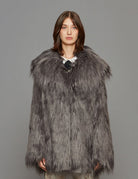 pelliccia ecofur grey pinstripe - Frida SRL