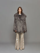 pelliccia ecofur grey pinstripe - Frida SRL