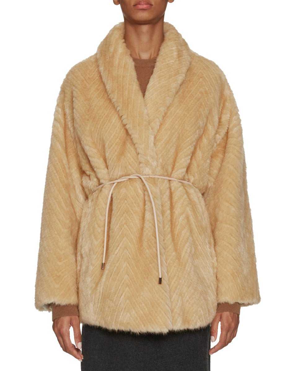 pelliccia ecofur jacquard chevron burro - forte forte - pelliccia