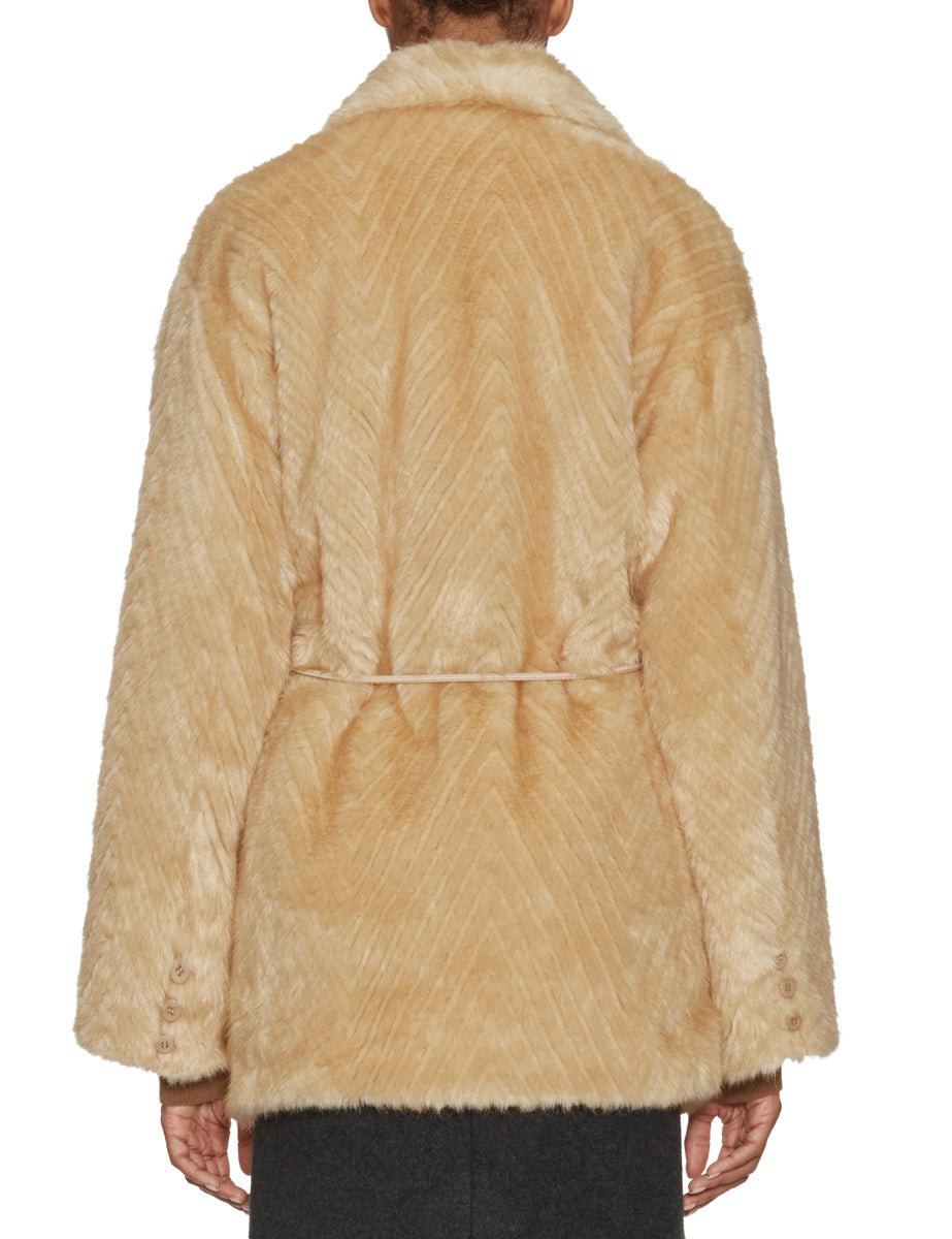 pelliccia ecofur jacquard chevron burro - forte forte - pelliccia