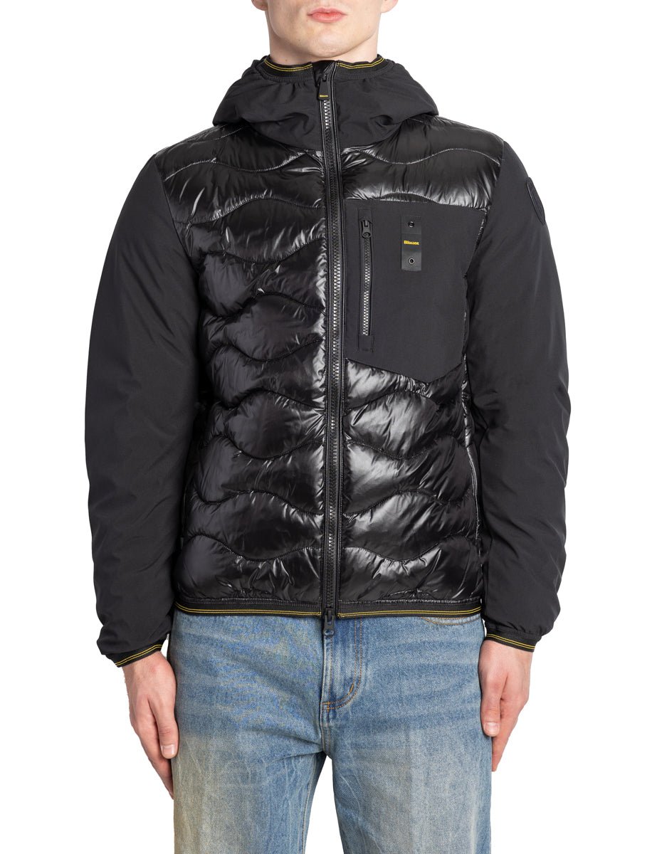 piumino albert cappuccio nero - blauer - piumino