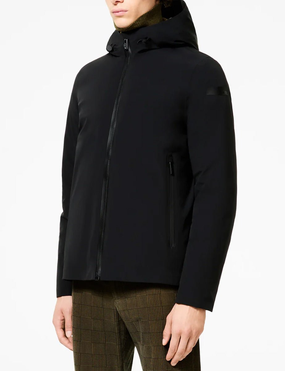 piumino cappuccio tecnico guscio blu - rrd - piumino