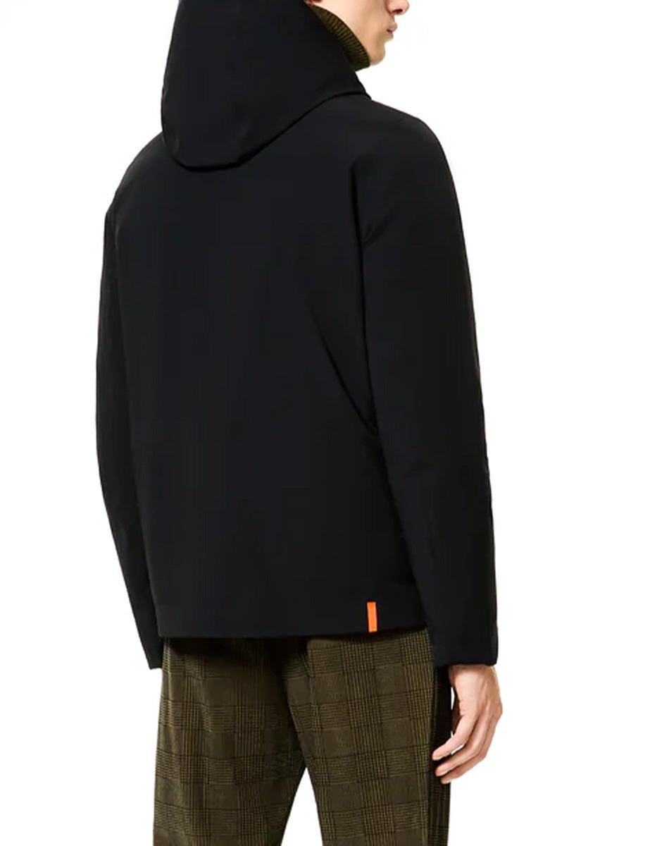 piumino cappuccio tecnico guscio blu - rrd - piumino