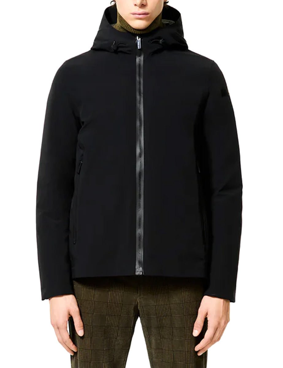 piumino cappuccio tecnico guscio blu - rrd - piumino