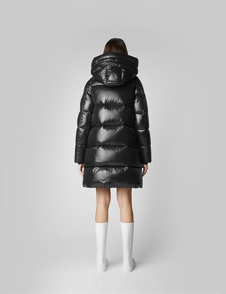 piumino lungo isabel nero - save the duck - piumino