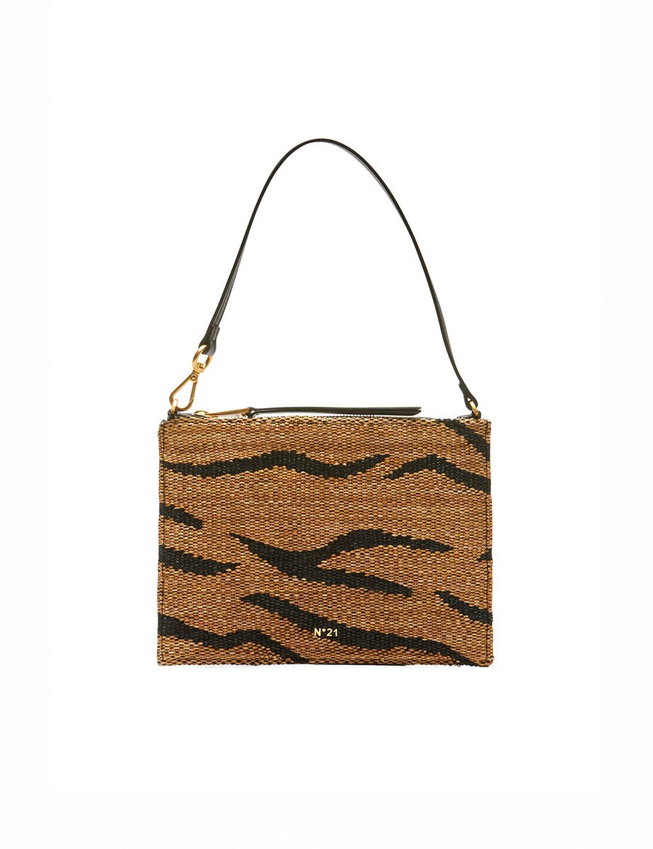 pochette rafia tiger print - n21 alessandro dell'acqua - clutch