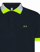 polo collo fluo multicolor blu navy - sun68 - maglia