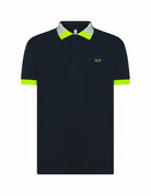 polo collo fluo multicolor blu navy - sun68 - maglia
