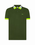 polo collo fluo multicolor verde scuro - sun68 - maglia