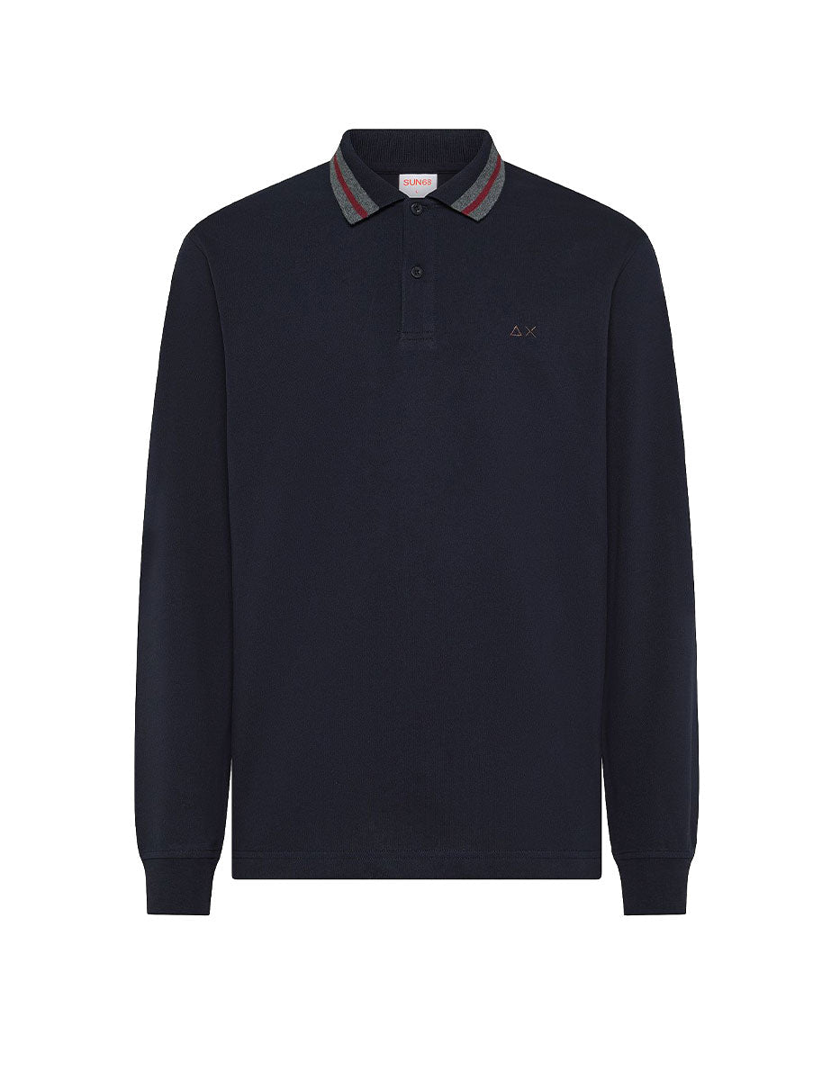 polo collo strisce blu navy - sun68 - polo