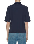 polo jersey elasticizzato blu navy - blufrida - camicia manica corta