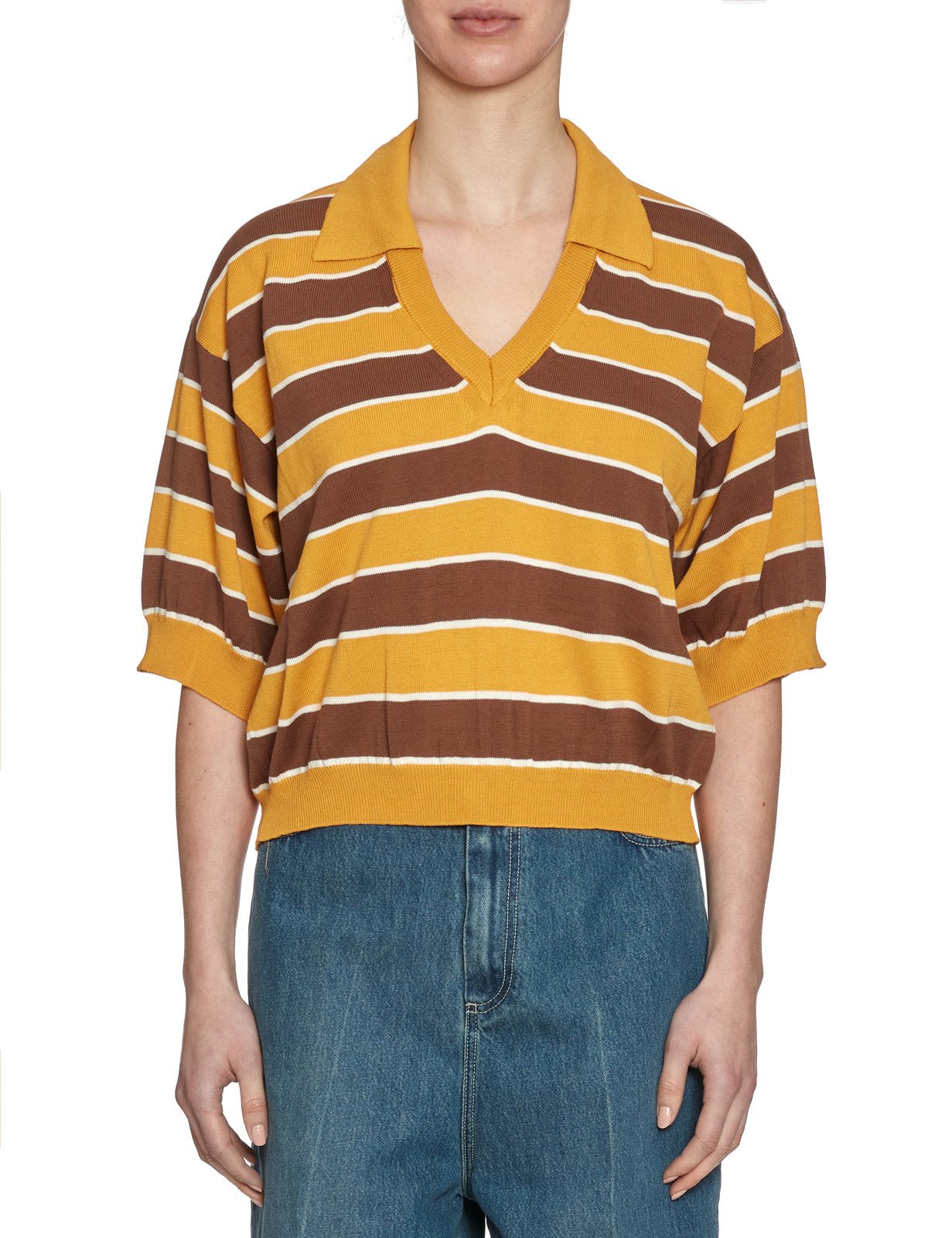 polo maglia riga curcuma - jei - o - maglia