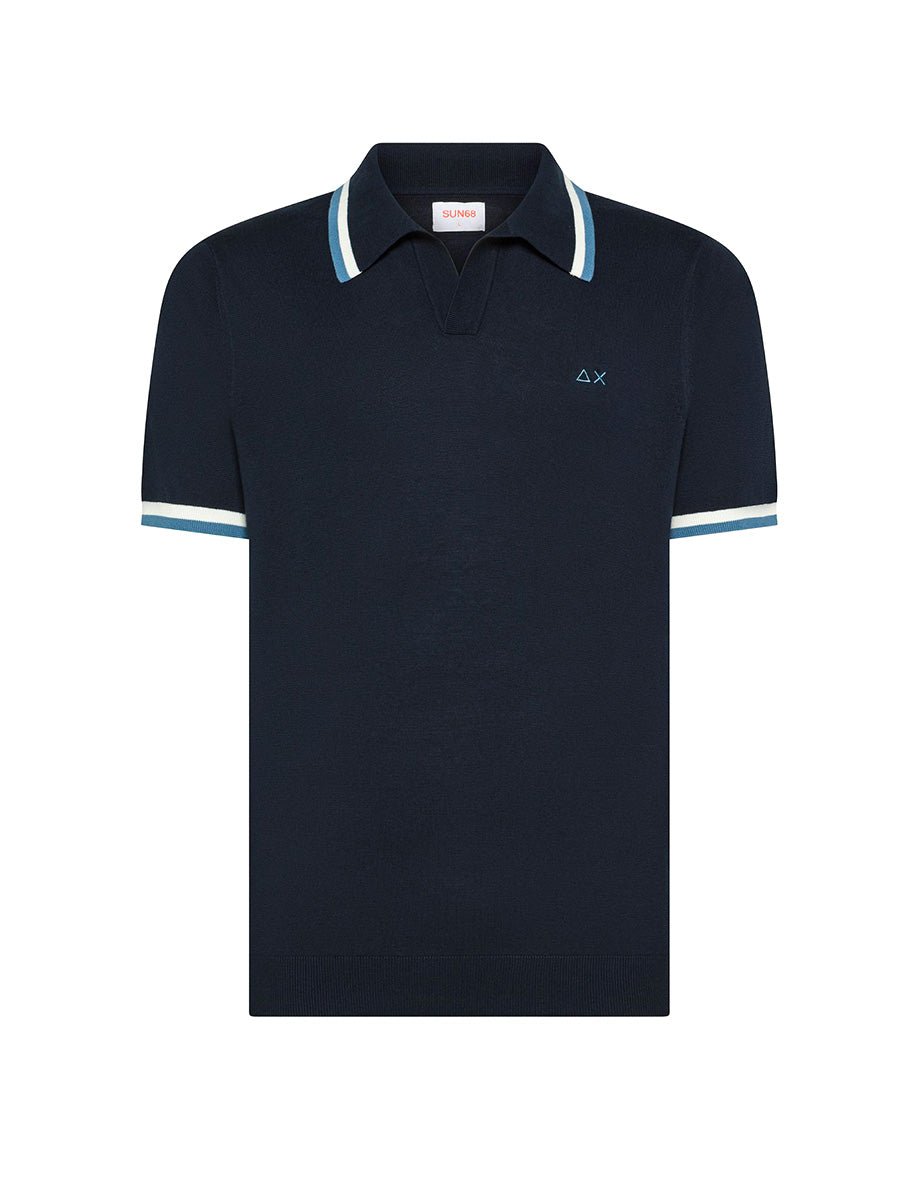 polo maglia stripes blu navy - sun68 - polo