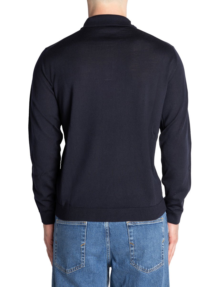 polo merinos extrafine blu navy - roberto collina - polo
