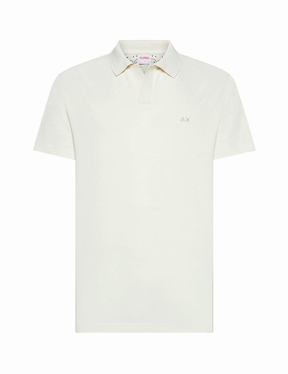 polo piquet bianco panna - sun68 - polo