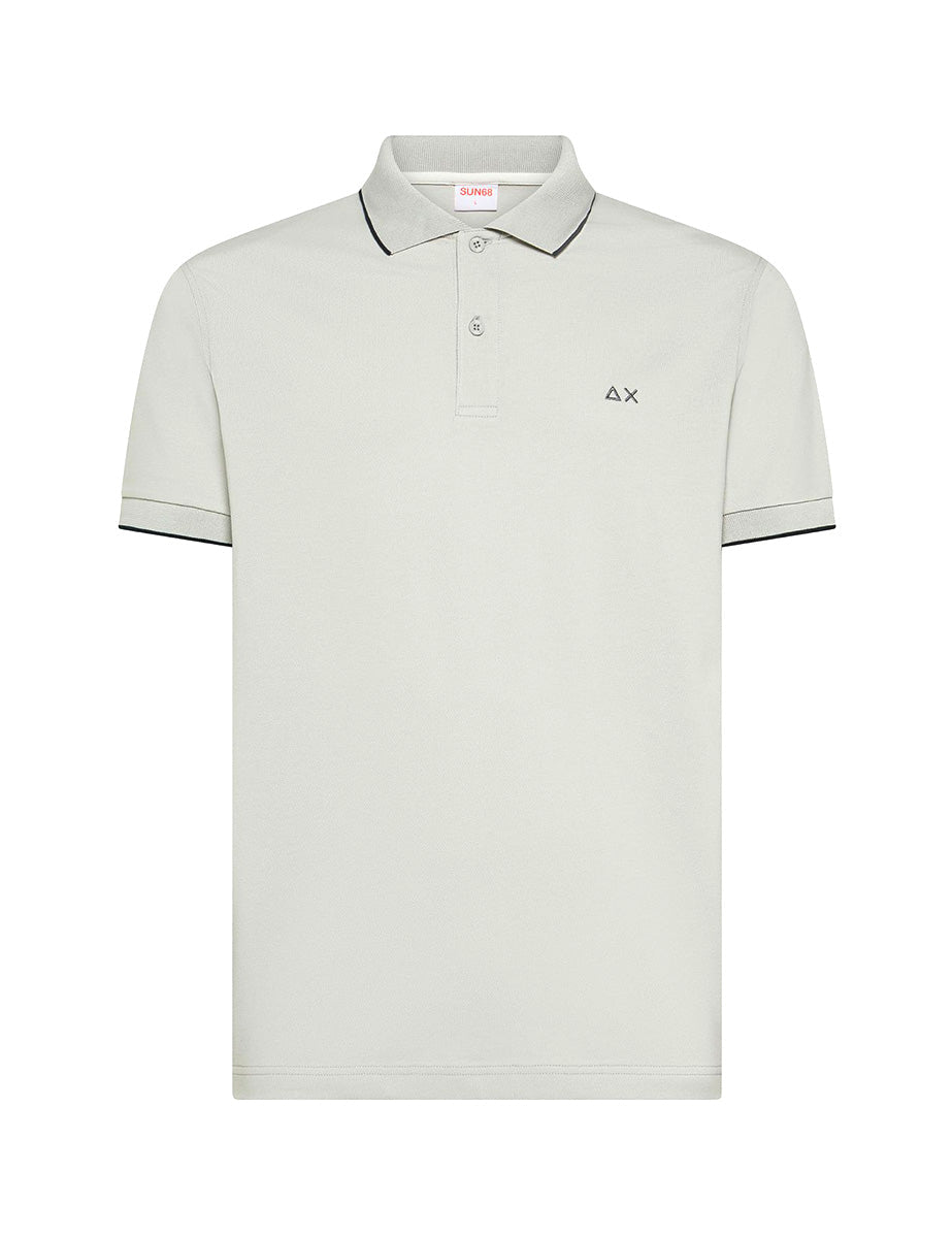 polo piquet profilo grigio chiaro - sun68 - polo