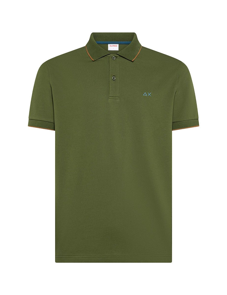 polo piquet profilo verde scuro - sun68 - polo