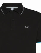 polo piquet riga collo nero - sun68 - maglia