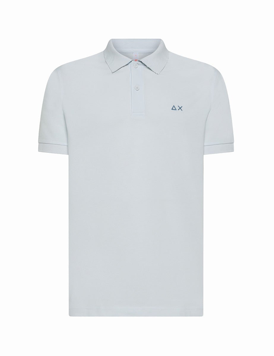polo piquet sottocollo fiore bianco - sun68 - maglia