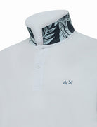 polo piquet sottocollo fiore bianco - sun68 - maglia