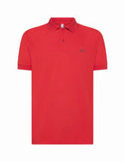 polo piquet sottocollo fiore rosso - sun68 - maglia