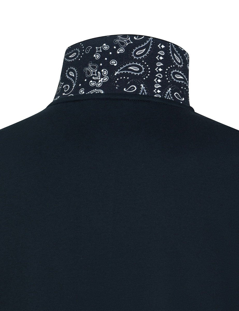 polo piquet sottocollo paisley blu navy - sun68 - polo