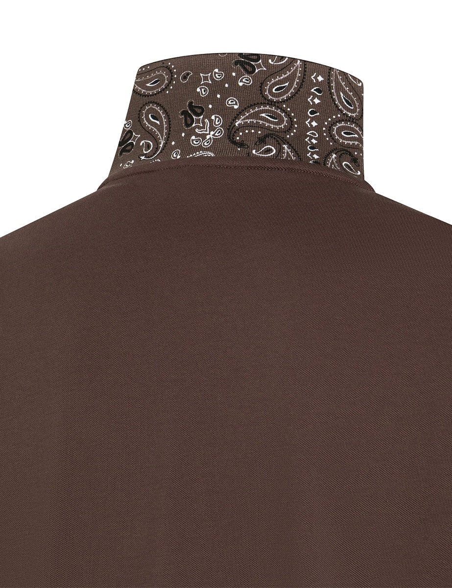 polo piquet sottocollo paisley cioccolato - sun68 - polo