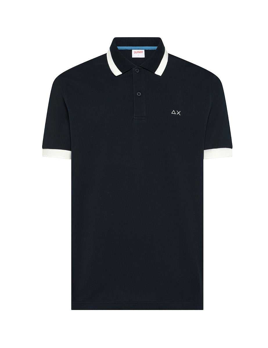 polo piquet stripe blu navy - sun68 - polo