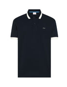 polo piquet stripe blu navy - sun68 - polo
