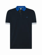 polo piquet tricolor blu navy - sun68 - maglia