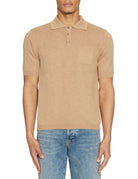polo taschino cotone fiammato cammello - Frida SRL