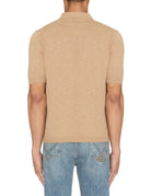 polo taschino cotone fiammato cammello - Frida SRL